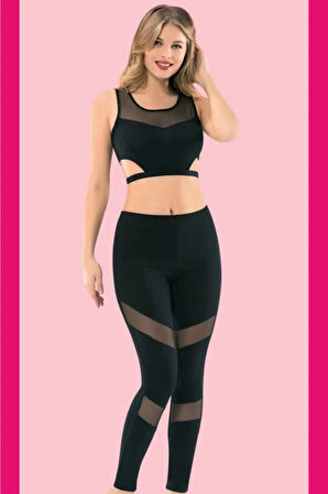 Tül Detaylı Tayt Kt4072