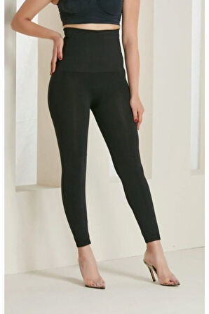 Kadın Siyah Yüksek Bel Toparlayıcı Korse Tayt 01 M