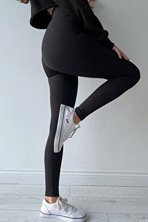 Fitilli Spor Yüksek Bel Tayt