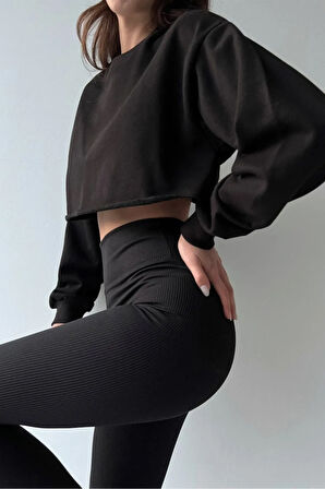 Fitilli Spor Yüksek Bel Tayt