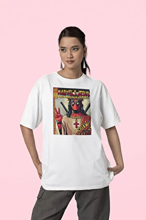 Marvel's Cesuss And Maximum Effort ! Baskılı Unisex Oversize Deadpool Tişört