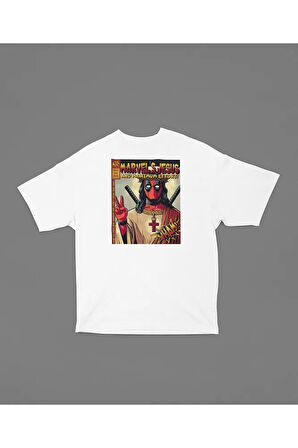 Marvel's Cesuss And Maximum Effort ! Baskılı Unisex Oversize Deadpool Tişört