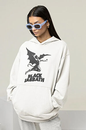 Black Sabbath Baskılı Unisex Oversize Müzik Grubu Hoodie