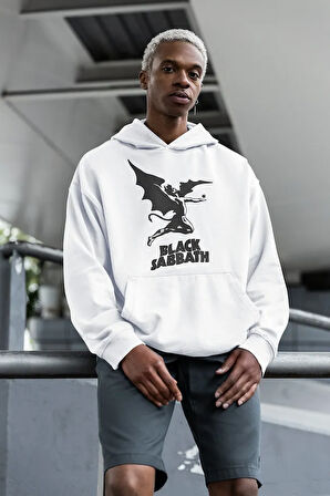 Black Sabbath Baskılı Unisex Oversize Müzik Grubu Hoodie