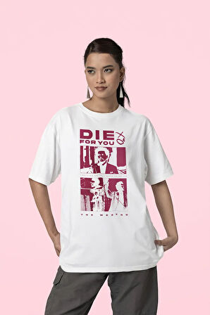 The Weeknd Die For You Şarkı Baskılı Oversize Rapper Tişört, Unisex Rap Tişört