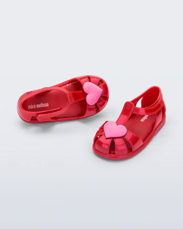 Mini Melissa Hip Heart Ballerina Babet Sandalet 37783-Kırmızı