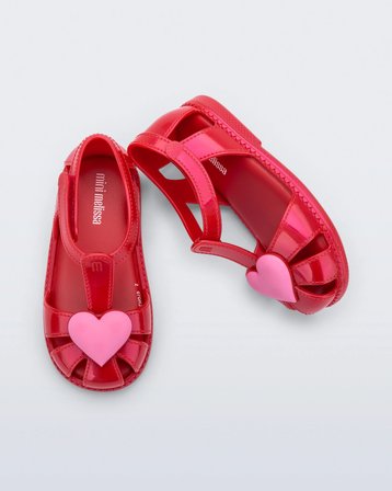 Mini Melissa Hip Heart Ballerina Babet Sandalet 37783-Kırmızı