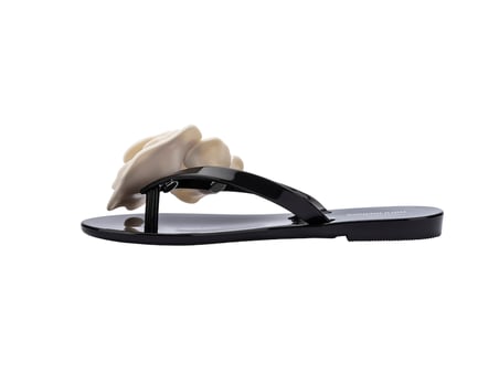Mini Melissa Harmonic Petals INF Kız Çocuk Parmak Arası Terlik 37821-Siyah