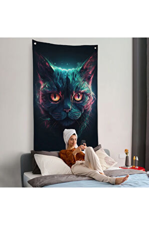 Savaşçı Kedi Duvar Örtüsü-7900