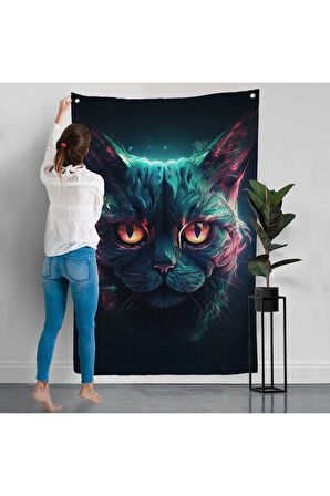 Savaşçı Kedi Duvar Örtüsü-7900