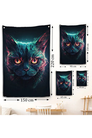 Savaşçı Kedi Duvar Örtüsü-7900