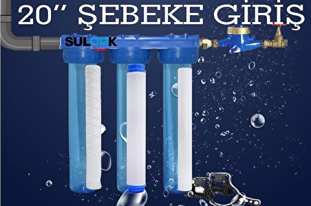 20 Inç Bina-Daire-Şebeke Girişi Filtre Seti 1-5 Micron Filtre-Gac