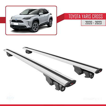 Toyota Yaris Cross 2020-2023 Arası ile Uyumlu HOOK Model Ara Atkı Tavan Barı Gri 2 Adet