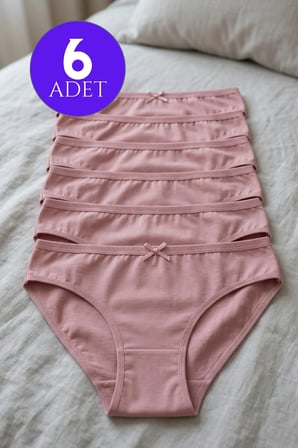 Kadın 6'lı Paket Pamuklu Bikini Külot Esnek Yumuşak İz Yapmaz İç Çamaşırı