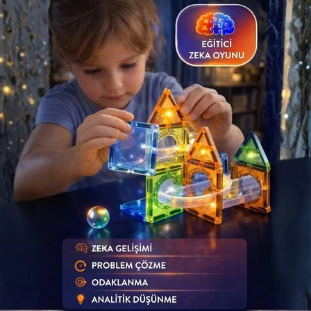 Renkli Top Figürlü - Çocuklar İçin Renkli 3 Boyutlu Mıknatıslı 86 Parça Manyetik Oyun Seti