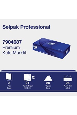 Selpak Prof. Kutu Mendil 50'li (18X21) X 8 Adet