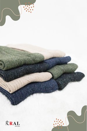8'li Kışlık Thermal Etkili Ince Örgülü Çorap, Lambswool Yünlü (kuzu Yünlü)