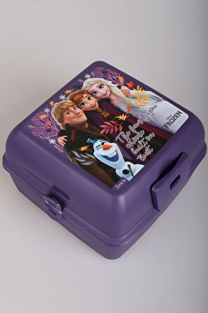 DEKOMUS İLE YENİ SEZON COOL GIRL LİSANSLI FROZEN ELSA 2 KATLI BESLENME KUTUSU / LUNCH BOX "DEKOMUS CEP DEFTERİ HEDİYELİ"