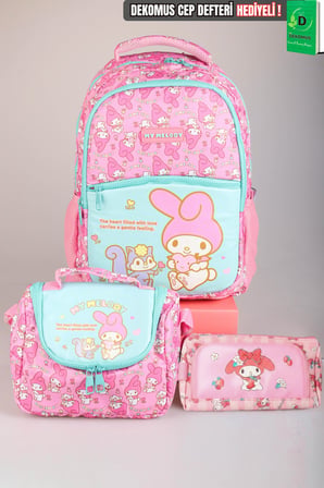 DEKOMUS İLE YENİ SEZON LİSANSLI MY MELODY&BEST FRIENDS "MELOPINK KOLEKSİYONU" OKUL,KALEM VE TERMOSLU BESLENME ÇANTASI SETİ