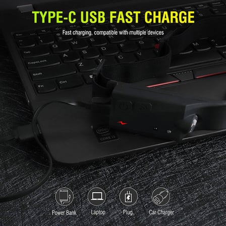 Ps-001 5 Aydınlatma Modlu Cob Led Sensörlü Usb Şarj  Edilebilir Dahili Pilli Kafa Lambası