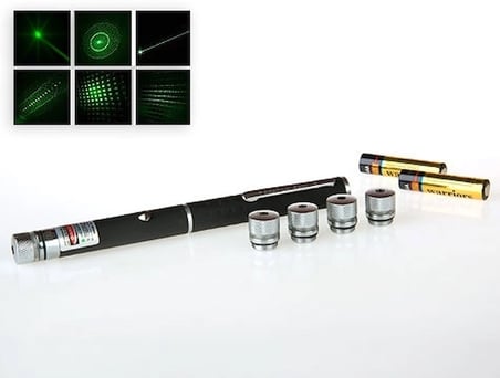 Yeşil Lazer Pointer 100 Mw 15 Km Etkili (5 Başlıklı)