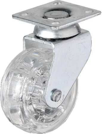 Hts 325 - 50x20 Mm Şeffaf Makaralı Tablalı Teker 4 Adet