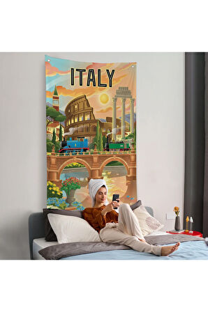 Roma İtalya Kolezyum Duvar Örtüsü-7906