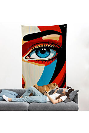 Güzel Gözlü Kadın Duvar Örtüsü-7908