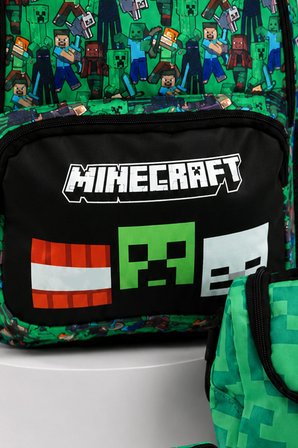 x Dekomus Lisanslı Minecraft Büyük Boy Okul,Termoslu Beslenme Ve Kalem Çantası Seti