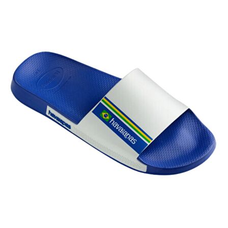 Havaianas Slide Brasil Erkek Beyaz Mavi Terlik