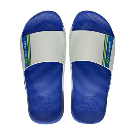 Havaianas Slide Brasil Erkek Beyaz Mavi Terlik