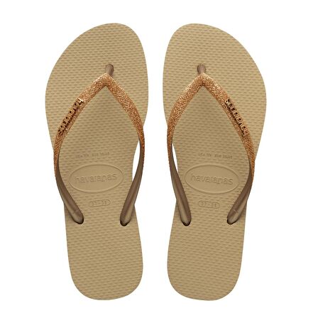 Havaianas Slim Glitter II Kadın Altın Simli Terlik 4146975-9177