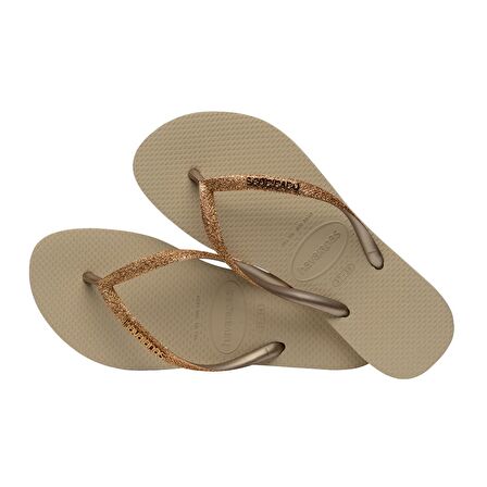 Havaianas Slim Glitter II Kadın Altın Simli Terlik 4146975-9177