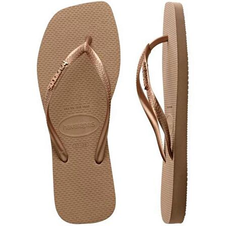 HAVAIANAS Slim Square Logo Metallic Rose Gold/Rose Gold 4148257-5282