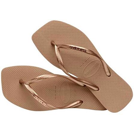 HAVAIANAS Slim Square Logo Metallic Rose Gold/Rose Gold 4148257-5282