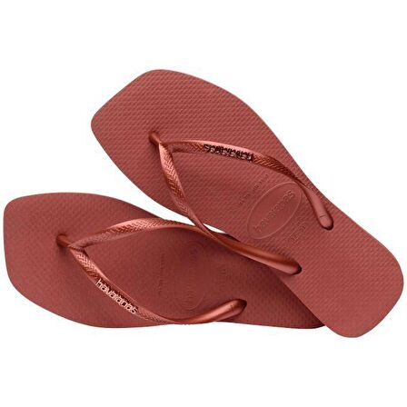 HAVAIANAS Slim Square Logo Metallic Mahogany 4148257-5416