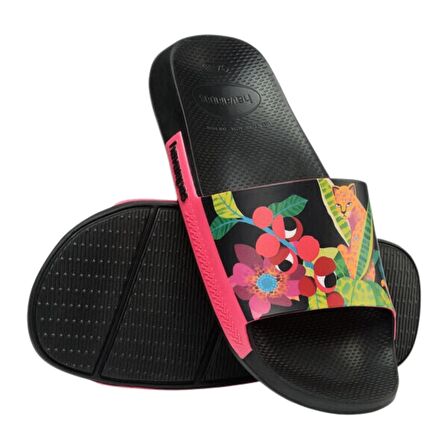 Havaianas Slide Print Kadın Siyah Desenli Terlik