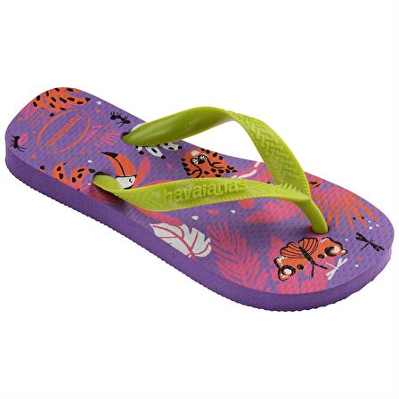 Havaianas Kids Top Fashion Lemon Greendark Purple  Mor Çocuk Terlik