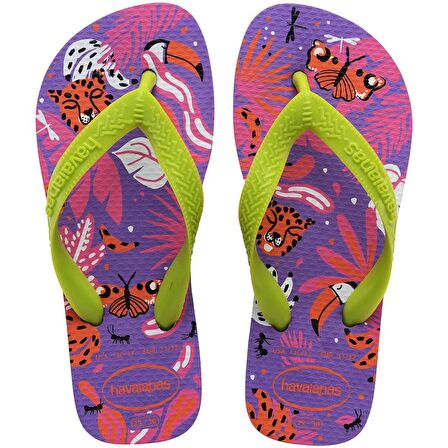 Havaianas Kids Top Fashion Lemon Greendark Purple  Mor Çocuk Terlik