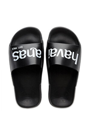 Havaianas 4148124 Slide Classic Logomania Tek Bant Siyah-Beyaz Unisex Terlik