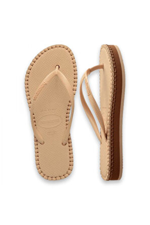 Havaianas 4149928 Slim Flatform Loop Parmak Arası Bej Kadın Terlik