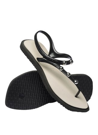 Havaianas Siyah - Bej Kadın Plaj Terliği FLASH FUSION