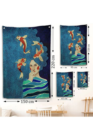 Derin Bakan Kadın Duvar Örtüsü-7909