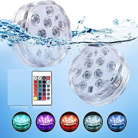 LED IŞIKLI BARDAK ALTLIĞI RGB SUBMERSİBLE LED LİGHT IP68 REMOTE CONTROL 16 COLORS SU GEÇİRMEZ DEKOR DİSK IŞIK RGB KUMANDALI RENKLİ LED IŞIK