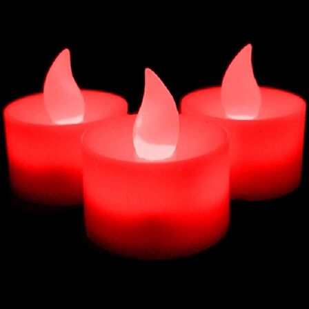 RED LİGHT CANDLES 24 ADET KIRMIZI LED IŞIKLI MUM KIRMIZI LED MUM KIRMIZI IŞIKLI MUM ROMANTİK LED MUM