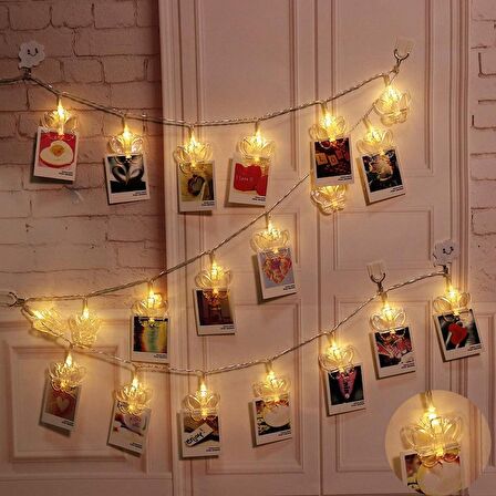 KELEBEK MANDAL LED IŞIK GÜN IŞIĞI LED IŞIK BUTTERFLY CLİPS STRİNG LED LİGHTS PİLLİ PİLLİ LED IŞIK