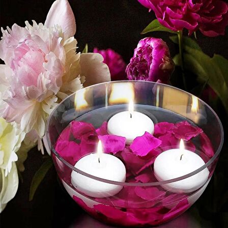 12 PCS WHİTE FLOATİNG WATER CANDLE VIP KALİTE 12 ADET BEYAZ SU MUMU SUDA YÜZEN MUM BEYAZ MUM DEKOR MUM