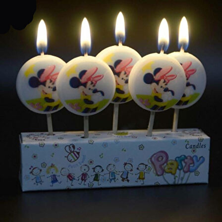 MİNNİE MOUSE BIRTHDAY CANDLE VIP KALİTE MİNNİE MOUSE PASTA MUMU 5 ADET MİNNİE MOUSE DOĞUM GÜNÜ MUMU