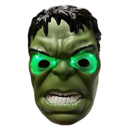 LED IŞIKLI MASKE IŞIKLI HULK MASKESİ LED LİGHT HULK MASK YEŞİL ADAM MASKESİ IŞIKLI CADILAR BAYRAMI MASKESİ