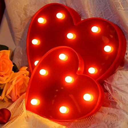 LED LİGHT HEART 2Lİ SET LED IŞIKLI KALP GÜN IŞIĞI PİLLİ LED IŞIK ROMANTİK DEKOR KALP 2Lİ KALPLİ IŞIK